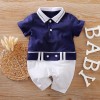 Baby Boy Short Sleeve Jumpsuit - Sailor Navy