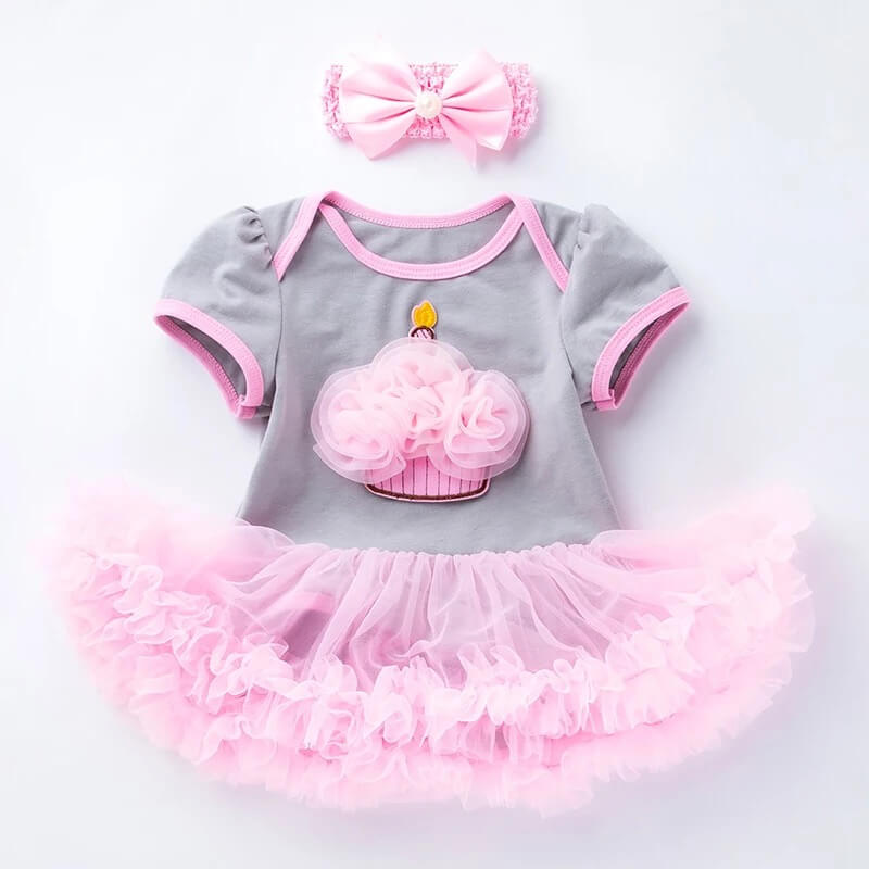 Baby Dress Ice Cream - Grey/Pink
