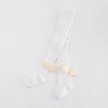 Baby Legging Angel Wings - White