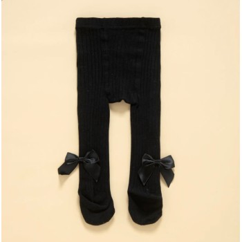 Baby Legging With Bow - Black