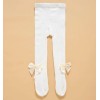 Baby Legging With Bow - White