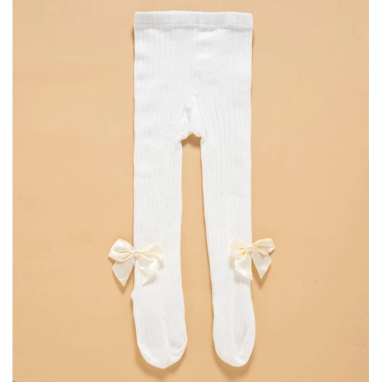 Baby Legging With Bow - White Baby Legging With Bow - White