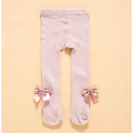Baby Legging With Bow - Pink
