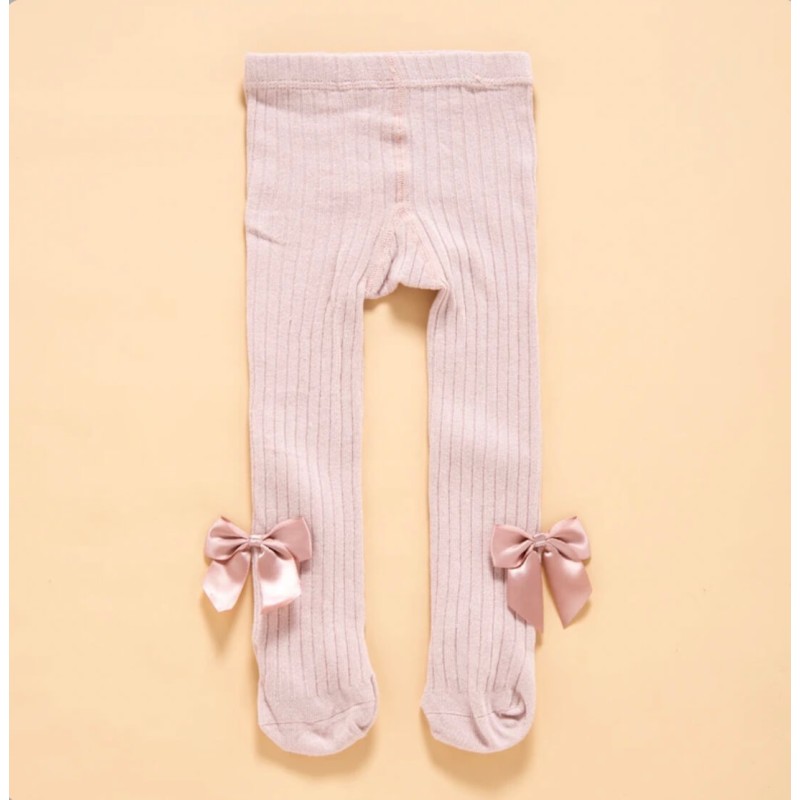 Baby Legging With Bow - Pink