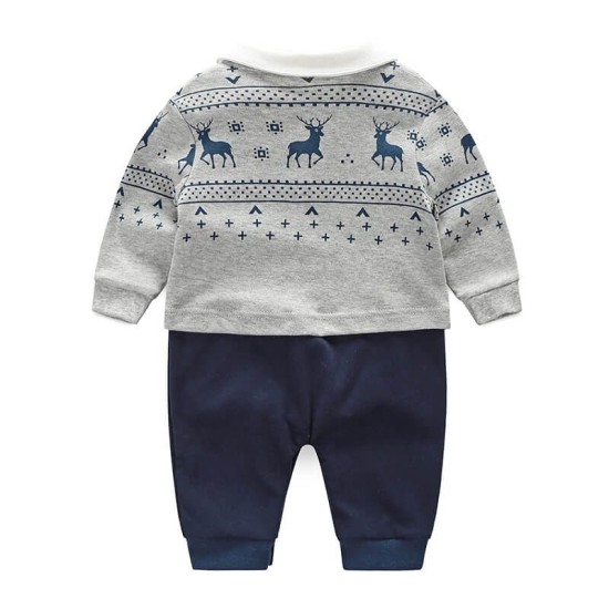 Baby Jumpsuit Gentlemen Tie - Grey Baby Jumpsuit Gentlemen Tie - Grey