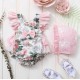Baby Sleeveless Lace Floral Ruffle Jumpsuit - Pink Baby Sleeveless Lace Floral Ruffle Jumpsuit - Pink