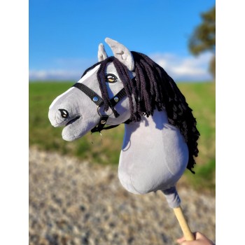 Άλογο Ιππασίας με Στικ - Hobby Horse Premium -  Gray IV - Μέγεθος A3