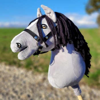 Άλογο Ιππασίας με Στικ - Hobby Horse Premium -  Gray IV - Μέγεθος A3