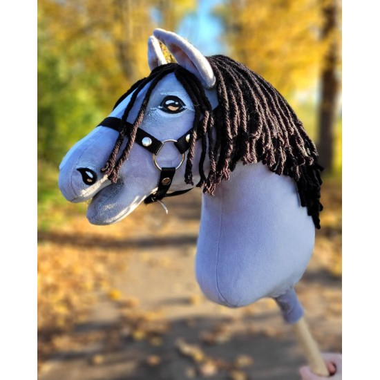 Άλογο Ιππασίας με Στικ - Hobby Horse Premium -  Gray IV - Μέγεθος A3