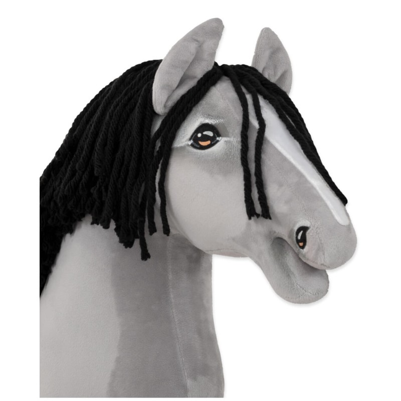 Άλογο Ιππασίας με Στικ - Hobby Horse Premium -  Gray IV - Μέγεθος A3
