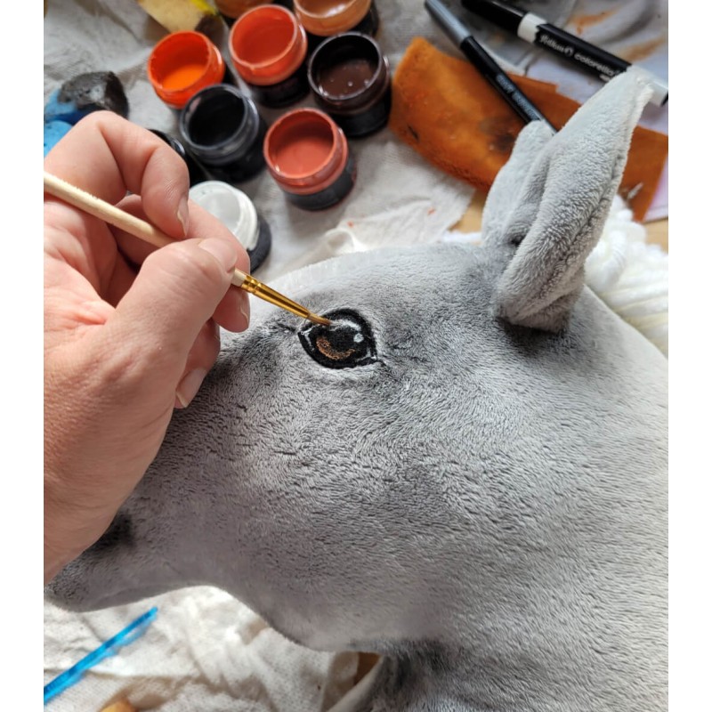 Άλογο Ιππασίας με Στικ - Hobby Horse Premium -  Gray IV - Μέγεθος A3