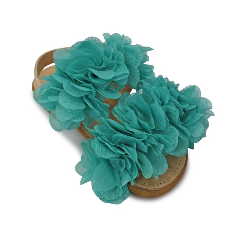 Παιδικό Δερμάτινο Σανδάλι - Petrol/Natural