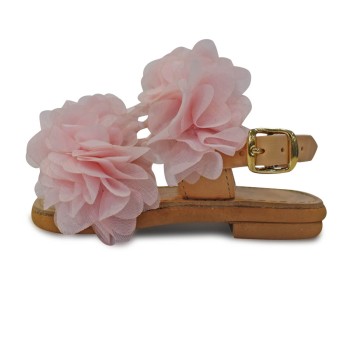 Παιδικό Δερμάτινο Σανδάλι - Pink/Natural
