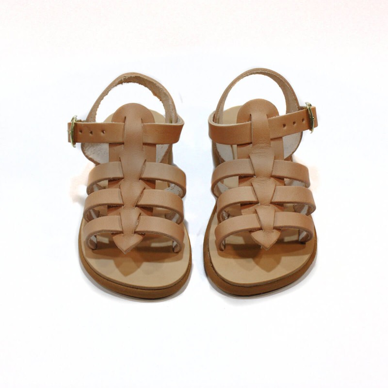 Παιδικό Δερμάτινο Σανδάλι - Hermes -Natural