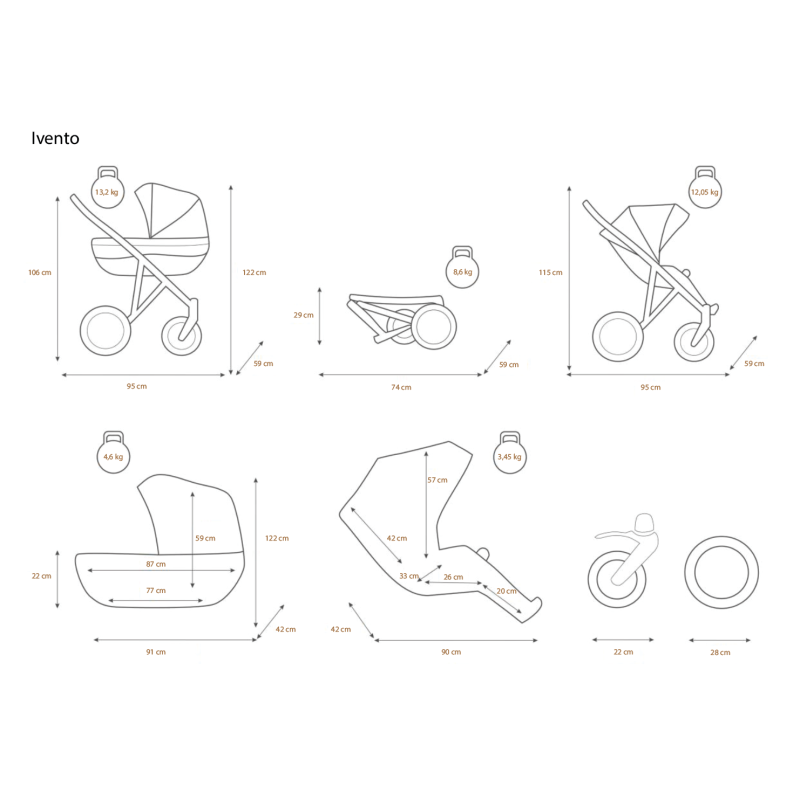 Πολυκαρότσι Kunert - Ivento 3 σε 1 - Eco Metallic Pinl - Gold Σκελετός