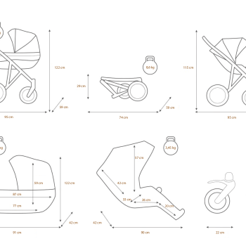 Πολυκαρότσι Kunert - Ivento 3 σε 1 - Eco Metallic Pinl - Gold Σκελετός