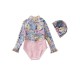 Kid Girl Swimsuit One Piece - Floral Kid Girl Swimsuit One Piece - Floral