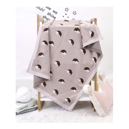 Knit Baby Blanket Hedgehogs - Pink Knit Baby Blanket Hedgehogs - Pink