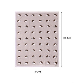 Knit Baby Blanket "Hedgehogs" - Pink