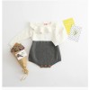 Knitted Baby Girl Romper -  Grey