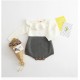 Knitted Baby Girl Romper -  Grey