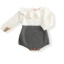 Knitted Baby Girl Romper -  Grey