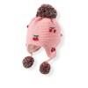Knitted Beanie With Pompon & Fleece  - Pink