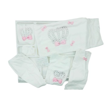 Newborn Baby set "Crown" Girl - Pink