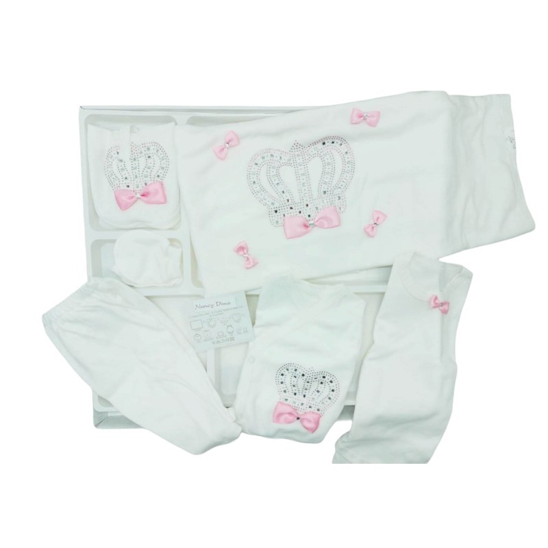 Newborn Baby set Crown Girl - Pink