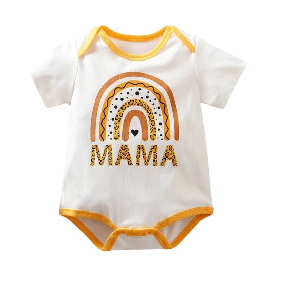 Baby Jumpsuit Rainbow Mama - White/Yellow Baby Jumpsuit Rainbow Mama - White/Yellow