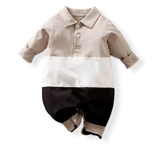 Baby Casual Gentlemen Jumpsuit - Beige