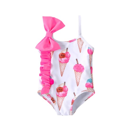 Baby Swimsuit One Piece Ice Cream - White Baby Swimsuit One Piece Ice Cream - White