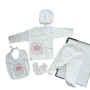 Newborn Baby Girl Set Princess 5 Pcs - White