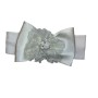 Baby Headband Satin Bow - White
