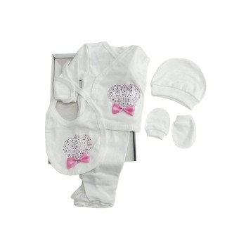 Newborn Baby Girl Set Princess 5 Pcs - White