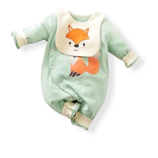 Baby Jumpsuit Little Fox - Light Green Baby Jumpsuit Little Fox - Light Green
