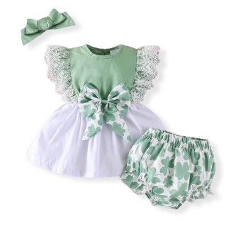 Baby Set "Leaf" Lace - Green