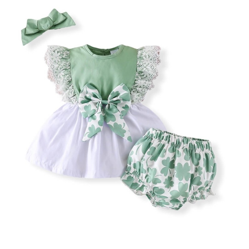 Baby Set Leaf Lace - Green