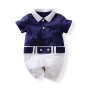 Baby Boy Short Sleeve Jumpsuit - Sailor Navy