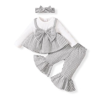 Baby Flare Pant & Top Set - Black & White