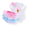 Baby Girl Set Tutu Ice Cream - White