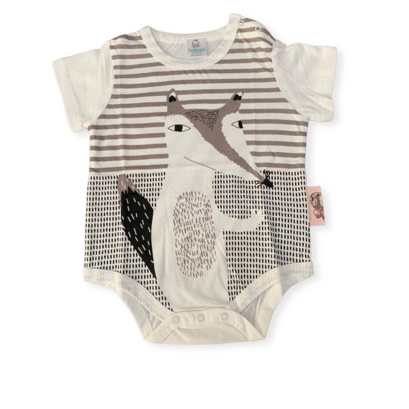 Baby Unisex Jumpsuit Fox - White