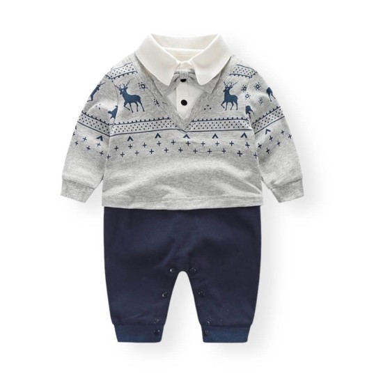 Baby Jumpsuit Gentlemen Tie - Grey Baby Jumpsuit Gentlemen Tie - Grey