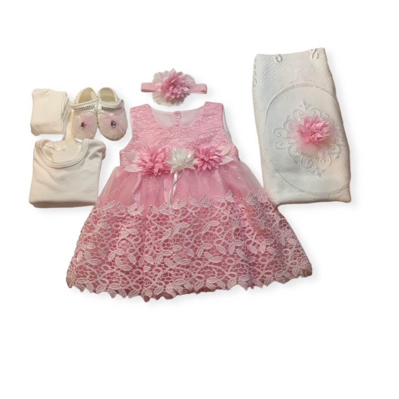 Baby Girl Luxury Dress Set - Pink