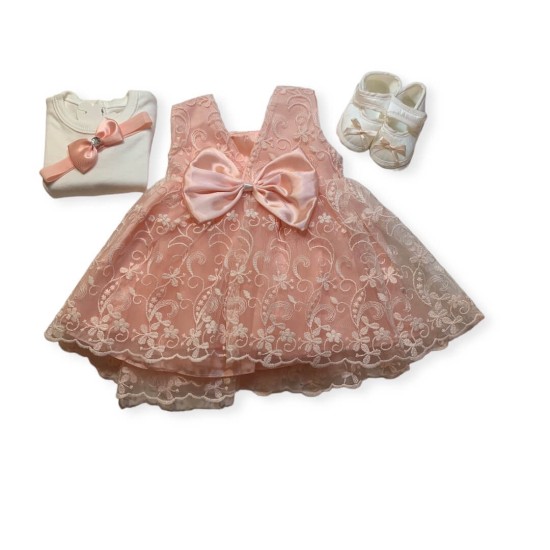 Baby Girl Luxury Dress Set - Nude Baby Girl Luxury Dress Set - Nude