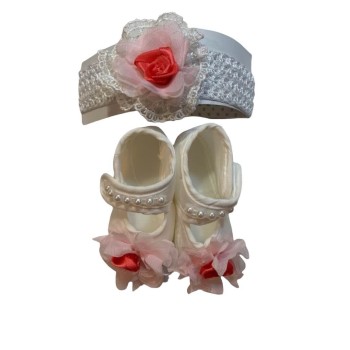 Βρεφικό Σετ Παπούτσια & Headband - Roses