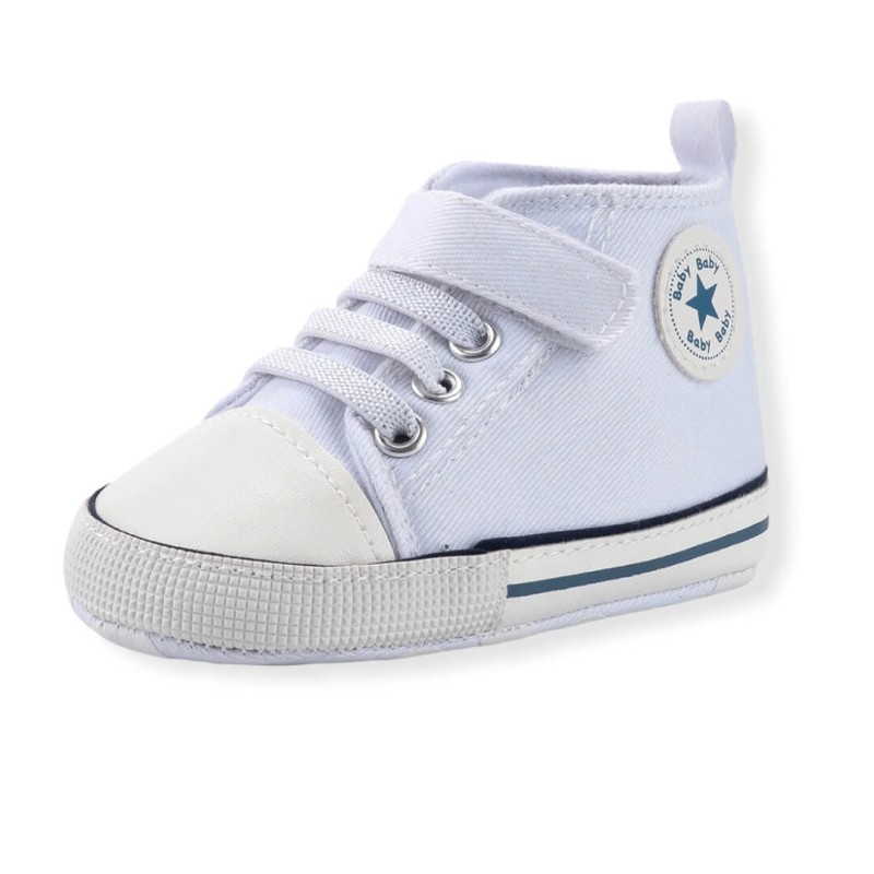 Pre Walker Baby Star Canvas High - White