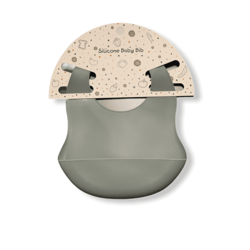 Silicon Baby Bib - Grey