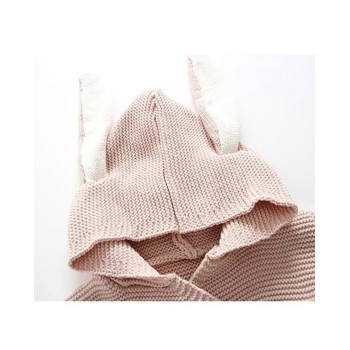 Sleeping Bag Knitted Rabbit - Pink