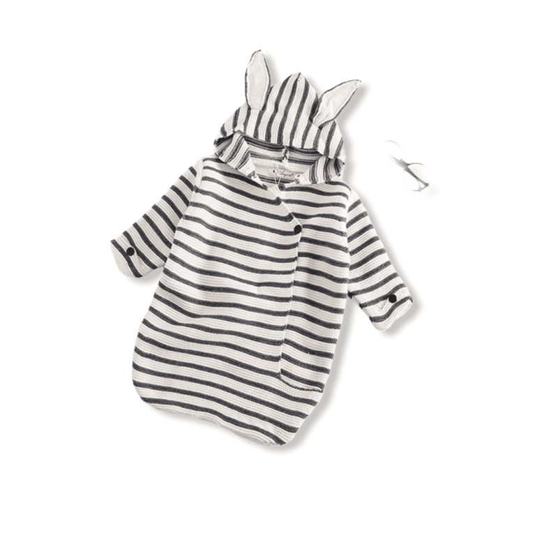 Sleeping Bag Knitted Rabbit - Striped Grey